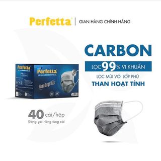 Khẩu Trang Y Tế Cao Cấp Perfetta Carbon 4 lớp (40 cái/hộp)