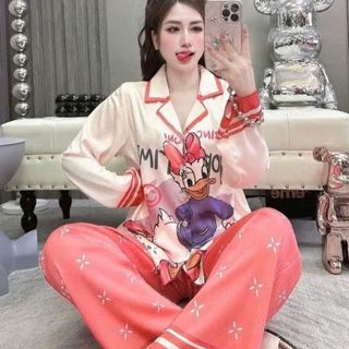 Đồ bộ pijama chất liệu vải Latin quần dài áo tay dài