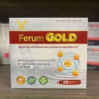 Siro bổ sung sắt [Ferum Gold] - Thực phẩm bảo vệ sức khoẻ, bổ sung sắt - H/20 ống x10ml
