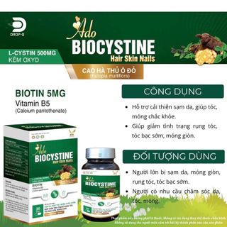 Viên uống hỗ trợ đẹp da, tóc, móng [Ado Biocystine]- H/ 30 viên biocystin