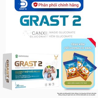 Viên Bổ sung Canxi hữu cơ + Canxi nano [Grast 2 (Dạng vỉ)]  - H/ 3 vỉ x 10 viên