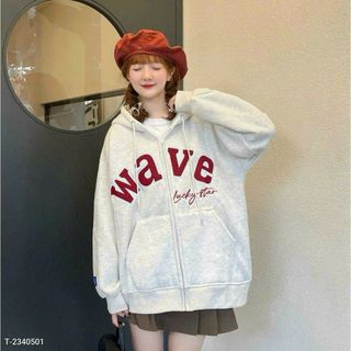 Áo Khoác Nỉ Hoodie Zip Bông Thêu Chữ WAVE Form Rộng Nam Nữ Unisex