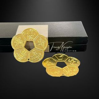 Sỉ Đồng Xu Hoa Mai 5 Cánh Mạ Vàng Phong Thủy Chiêu Tài May Mắn Bình An