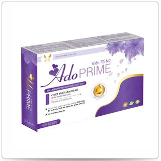 Viên uống Hỗ trợ giảm bốc hoả, khô da,[Viên Tố Nữ Ado Prime TÍM] - H/30 - nội tiết tố