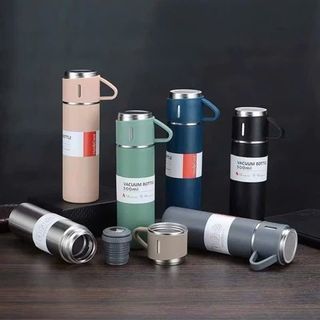 Bình Giữ Nhiệt Kèm Cốc 500ml, Ly Giữ Nhiệt Inox Cao Cấp