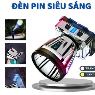 Đèn Pin Đội Đầu LAMP Siêu Sáng Chống Thấm Nước, Đèn Pha Đội Đầu Tích Hợp 2 Pin 1200mAh