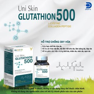 Hỗ trợ chống lão hoá da, đẹp da, sáng da[Uni Skin GLUTATHION 500] - H/ 30viên