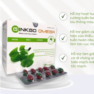 Viên uống hỗ trợ hoạt huyết, tăng cường tuần hoàn máu não [GINKGO OMEGA]-H/100viên
