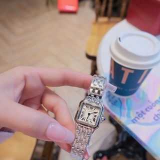 ĐỒNG HỒ NỮ CAO CẤP PIN NHẬT CATIƠ PANTHERE BẠC VIỀN HỘT