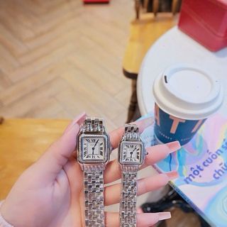 ĐỒNG HỒ NỮ CAO CẤP PIN NHẬT CATIƠ PANTHERE BẠC VIỀN HỘT