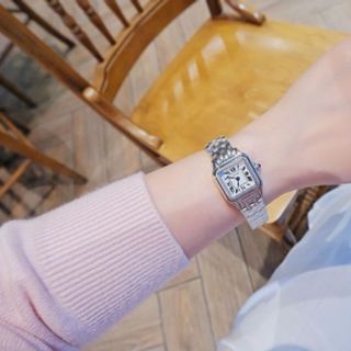 ĐỒNG HỒ NỮ CAO CẤP PIN NHẬT CATIƠ PANTHERE BẠC VIỀN HỘT