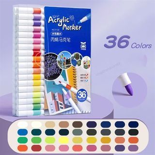 Hộp Bút Màu Acryliic Marker 36 Cây, Bút Lông Màu Mực Rõ Nét