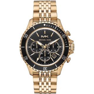 ĐỒNG HỒ NAM CAO CẤP MICHAEL K 8726 CHONOGRAP VÀNG MẶT ĐEN FULLBOX