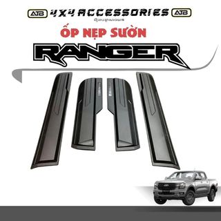 Ốp Nẹp Sườn Xe Ford Ranger 2022 - 2025, Ốp Lườn Cửa Xe Bán Tải Ranger Mẫu Đen Cao Cấp