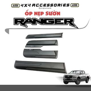 Ốp Nẹp Sườn Xe Ford Ranger 2022 - 2025, Ốp Lườn Cửa Xe Bán Tải Ranger Mẫu Đen Cao Cấp