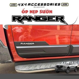 Ốp Nẹp Sườn Xe Ford Ranger 2022 - 2025, Ốp Lườn Cửa Xe Bán Tải Ranger Mẫu Đen Cao Cấp
