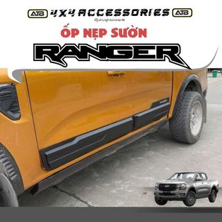 Ốp Nẹp Sườn Xe Ford Ranger 2022 - 2025, Ốp Lườn Cửa Xe Bán Tải Ranger Mẫu Đen Cao Cấp