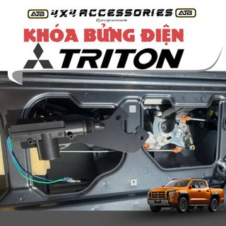 Khóa Bửng, Lock Bửng Điện Cho Mitsubishi Triton - Tích Hợp Chìa Khóa Zin, Phụ Kiện Cho Xe Bán Tải