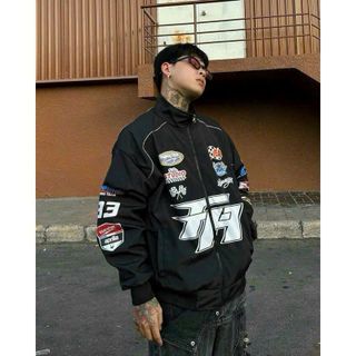 Áo Khoác Dù NamNữ Racing Flag Jacket 2 lớp , Áo Khoác Gió có dây kéo dày dặn dành phượt thủ cá tính
