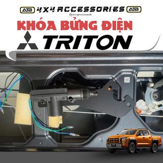 Khóa Bửng, Lock Bửng Điện Cho Mitsubishi Triton - Tích Hợp Chìa Khóa Zin, Phụ Kiện Cho Xe Bán Tải
