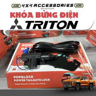 Khóa Bửng, Lock Bửng Điện Cho Mitsubishi Triton - Tích Hợp Chìa Khóa Zin, Phụ Kiện Cho Xe Bán Tải