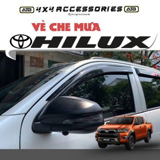 Vè Che Mưa Ô Tô Toyota Hilux 2015-2025 Chất Liệu Nhựa ABS Cao Cấp, Phụ Kiện Xe Ô Tô