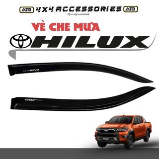 Vè Che Mưa Ô Tô Toyota Hilux 2015-2025 Chất Liệu Nhựa ABS Cao Cấp, Phụ Kiện Xe Ô Tô