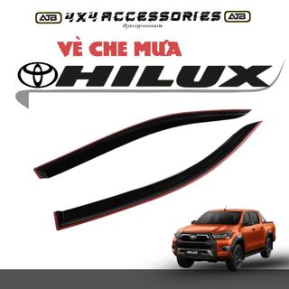 Vè Che Mưa Ô Tô Toyota Hilux 2015-2025 Chất Liệu Nhựa ABS Cao Cấp, Phụ Kiện Xe Ô Tô