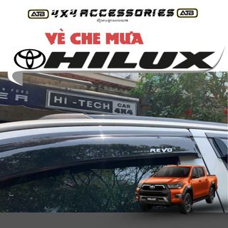 Vè Che Mưa Ô Tô Toyota Hilux 2015-2025 Chất Liệu Nhựa ABS Cao Cấp, Phụ Kiện Xe Ô Tô