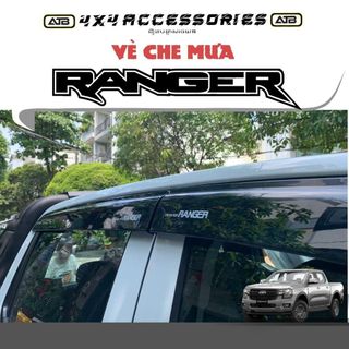Vè Che Mưa Ô Tô Ford Ranger 2022 - 2025 Chất Liệu Nhựa ABS Cao Cấp, Phụ Kiện Xe Ô Tô