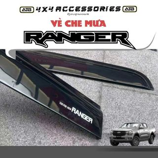Vè Che Mưa Ô Tô Ford Ranger 2022 - 2025 Chất Liệu Nhựa ABS Cao Cấp, Phụ Kiện Xe Ô Tô