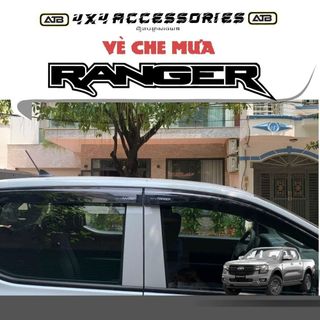 Vè Che Mưa Ô Tô Ford Ranger 2022 - 2025 Chất Liệu Nhựa ABS Cao Cấp, Phụ Kiện Xe Ô Tô