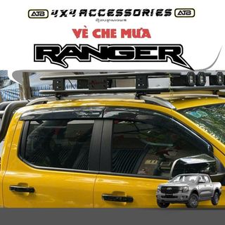 Vè Che Mưa Ô Tô Ford Ranger 2022 - 2025 Chất Liệu Nhựa ABS Cao Cấp, Phụ Kiện Xe Ô Tô