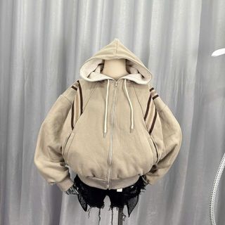 Áo Khoác Nỉ Ngoại Dày , Dây Kéo Cổ Cao Phối Viền Vai, Có Túi Trong Freesize Dưới 65kg