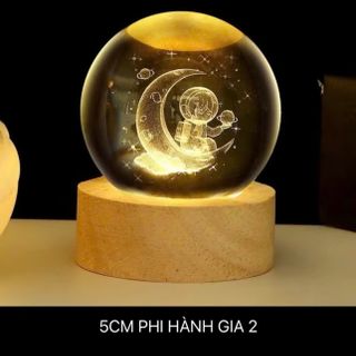 Quả Cầu Pha Lê Đế Gỗ 5cm Decor Trang Trí Phòng, Quà Sinh Nhật Bạn Bè/ Cặp Đôi, Đèn Ngủ 3D Pha Lê Tình Yêu, Đồ Trang Trí Để Bàn ,Decor, Văn Phòng Phẩm, Đèn Ngủ