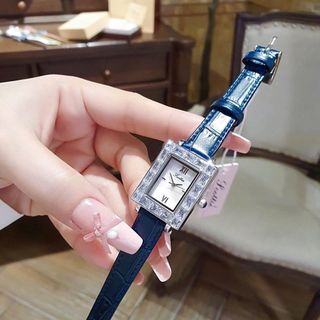 ĐỒNG HỒ NỮ CHÍNH HÃNG SCOTIE DÂY DA MẶT ĐÁ CHỮ NHẬT