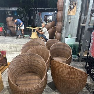 Ghế trứng mây nhựa cafe giá rẻ