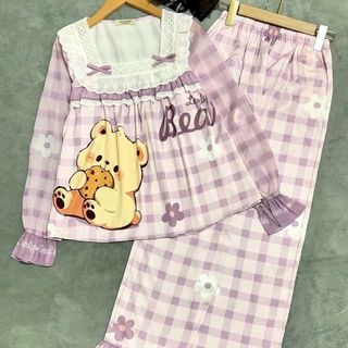 Đồ bộ  Dài Tay dài tiểu thư cổ vuông