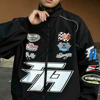 Áo Khoác Dù NamNữ Racing Flag Jacket 2 lớp , Áo Khoác Gió có dây kéo dày dặn dành phượt thủ cá tính