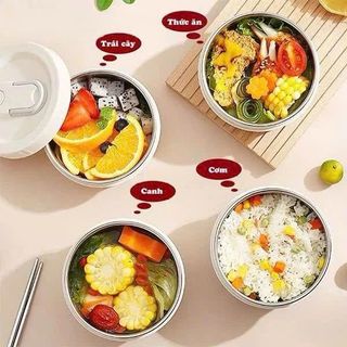 HỘP CƠM GIỮ NHIỆT INOX 4 TẦNG KÈM TÚI