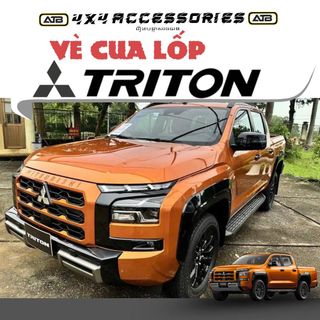Vè Cua Lốp Ô Tô Mitsubishi Triton 2024 - 2025 Ốp Viền Cao Cấp, Bộ 4 Ốp