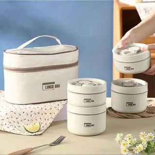 HỘP CƠM GIỮ NHIỆT INOX 4 TẦNG KÈM TÚI