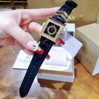 ĐỒNG HỒ NỮ CAO CẤP VERXACE DV25 DÂY DA CÁ SẤU MẶT VUÔNG VIỀN HỘT