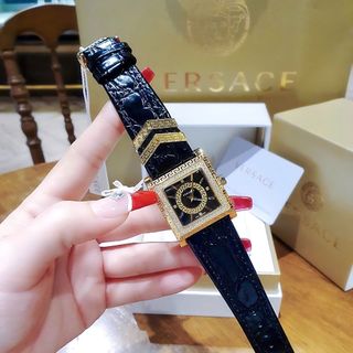 ĐỒNG HỒ NỮ CAO CẤP VERXACE DV25 DÂY DA CÁ SẤU MẶT VUÔNG VIỀN HỘT