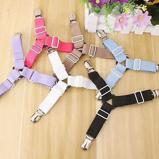 Combo 4 Dây Kẹp Ga Giường Cố Định Chất Liệu Kim Loại. Set 4 Chiếc Kẹp Cố Định Ga Giường Chống Xê Dịch Co Giãn Tốt Dễ Tháo Lắp