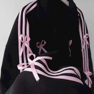 Áo Khoác Hoodie Zip Phối Nơ Viền Tay Nón 2 Lớp Trùm Qua Đầu Khóa Kéo Phao Vải Thun Nỉ Dày Dặn