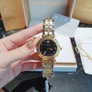 ĐỒNG HỒ NỮ CAO CẤP VERXACE DÂY THÉP MẶT ĐEN MỚI