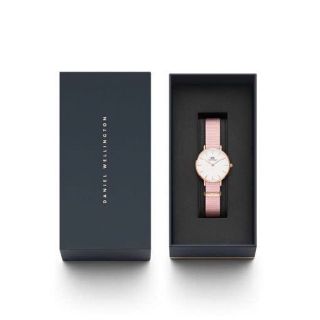 ĐỒNG HỒ NỮ CAO CẤP DANIEL W PETITE DÂY DÙ HỒNG ROUGE FULLBOX TEM