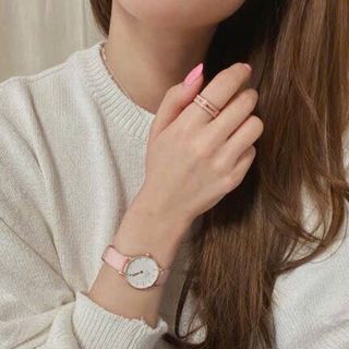 ĐỒNG HỒ NỮ CAO CẤP DANIEL W PETITE DÂY DÙ HỒNG ROUGE FULLBOX TEM