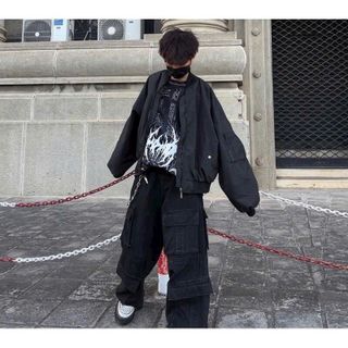 Áo khoác dù bomber MERO nam nữ tay có khóa năng động, dây kéo đen, cá tính Unisex